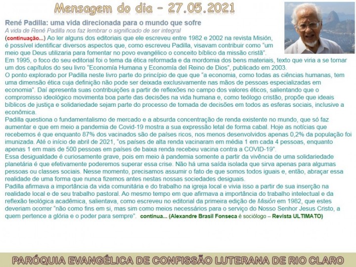 Mensagem do dia - 27.05.2021