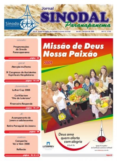 Jornal Sinodal Paranapanema - Ano 9 - Nº.  44 - Janeiro e Fevereiro 2009