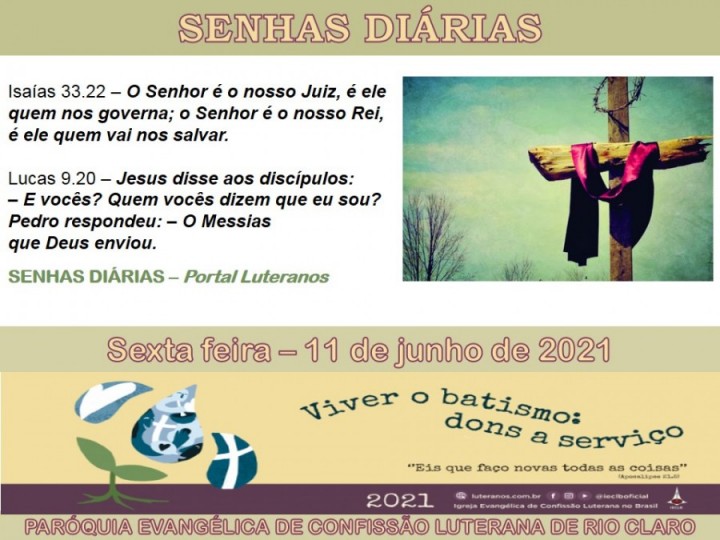 Senhas do dia - 11.06.2021