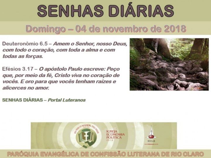 Senhas do dia - 04.11.2018