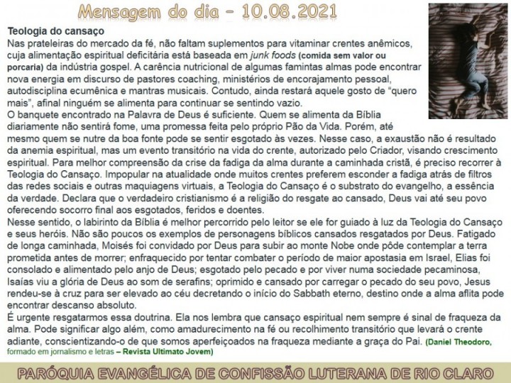 Mensagem do dia - 10.08.2021