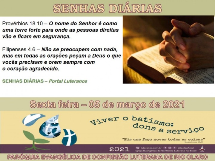 Senhas do dia - 05.03.2021