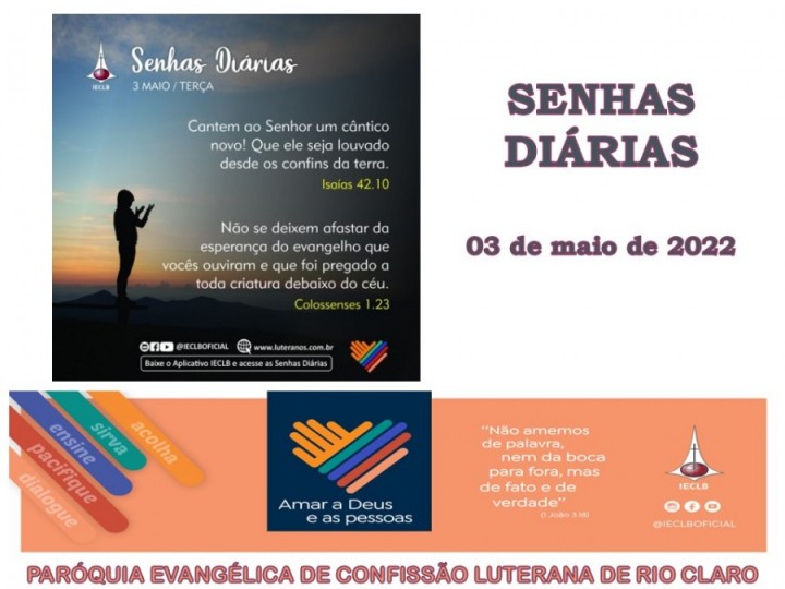 Senhas do dia - .03.05.2022