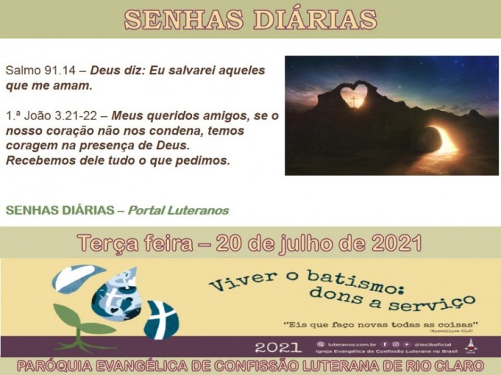 Senhas do dia - 20.07.2021