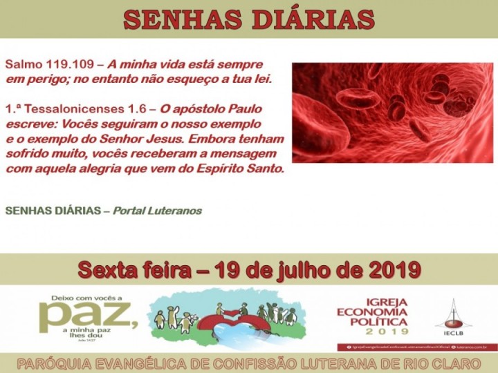 Senhas do dia - 19.07.2019