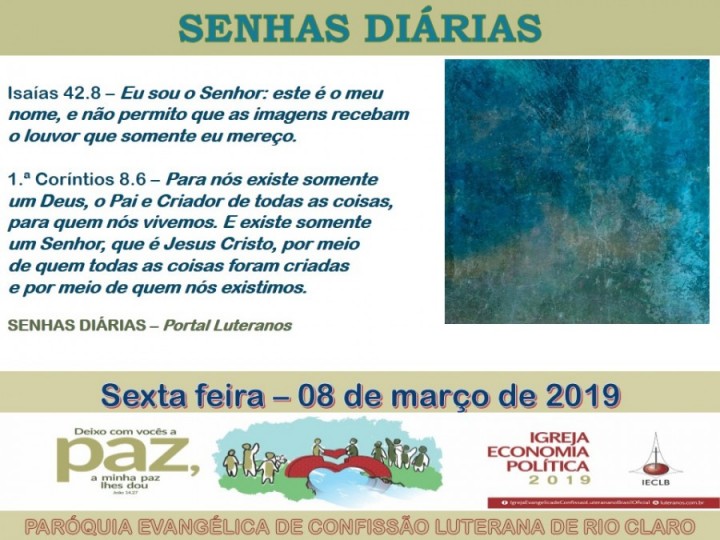 Senhas do dia - 08.03.2019