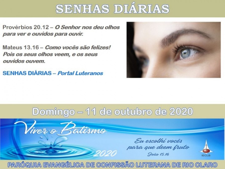 Senhas do dia - 11.10.2020