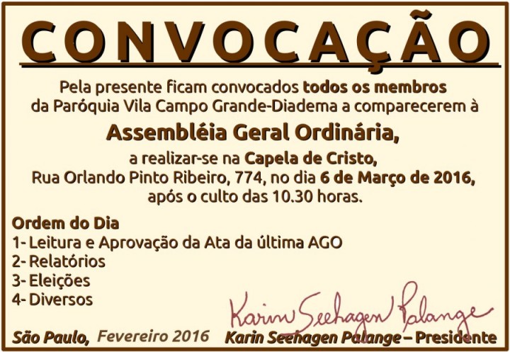 Convocação AGO CG 6.03.16