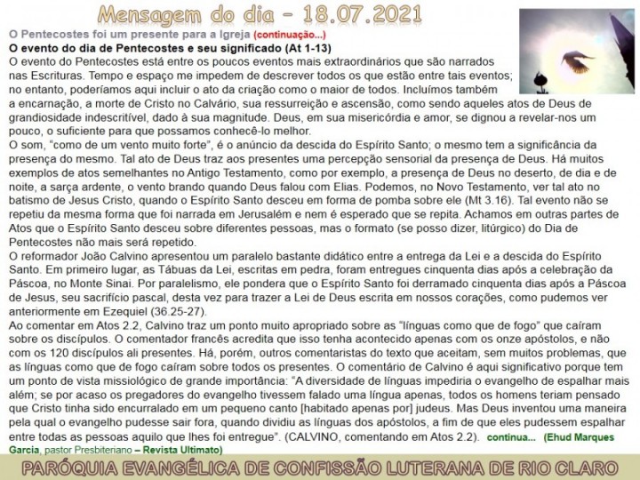 Mensagem do dia - 18.07.2021