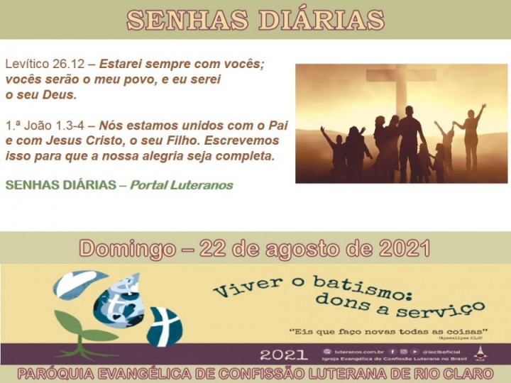 Senhas do dia - 22.08.2021