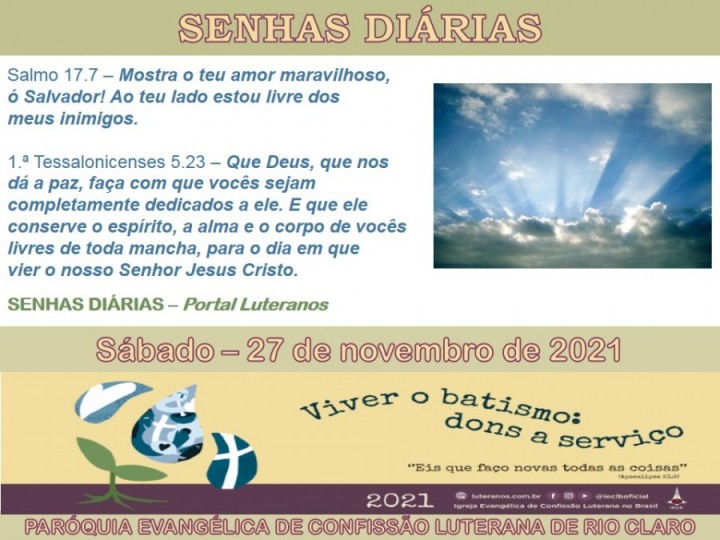 Senhas do dia - 27.11.2021