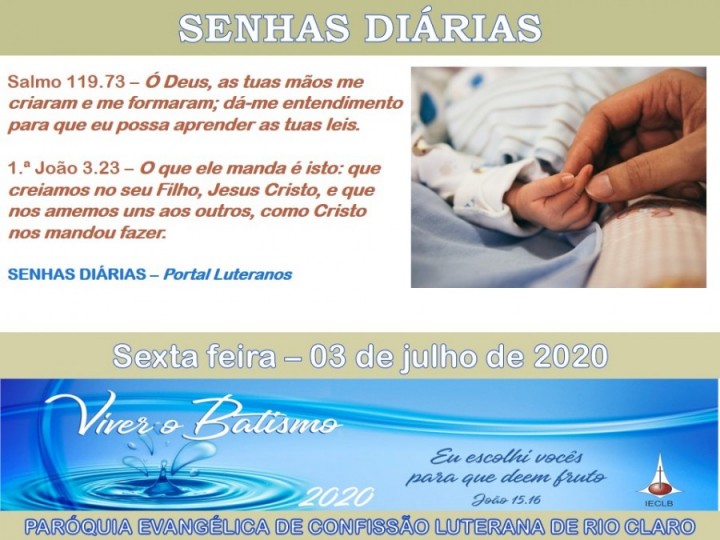 Senhas do dia - 03.07.2020