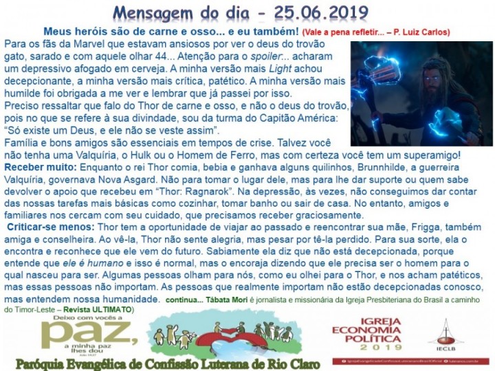 Mensagem do dia - 25.06.2019