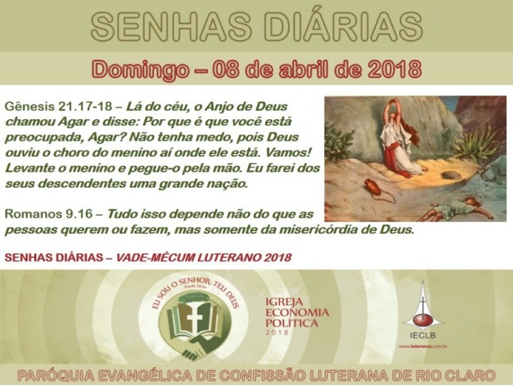 Senhas do dia - 08.04.2018