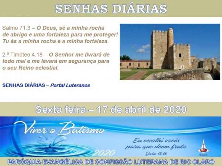 Senhas do dia - 17.04.2020