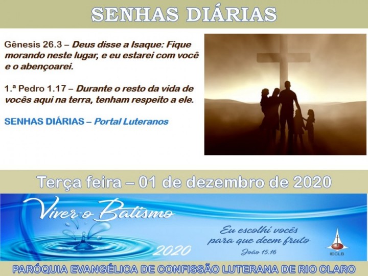 Senhas do dia - 01.12.2020