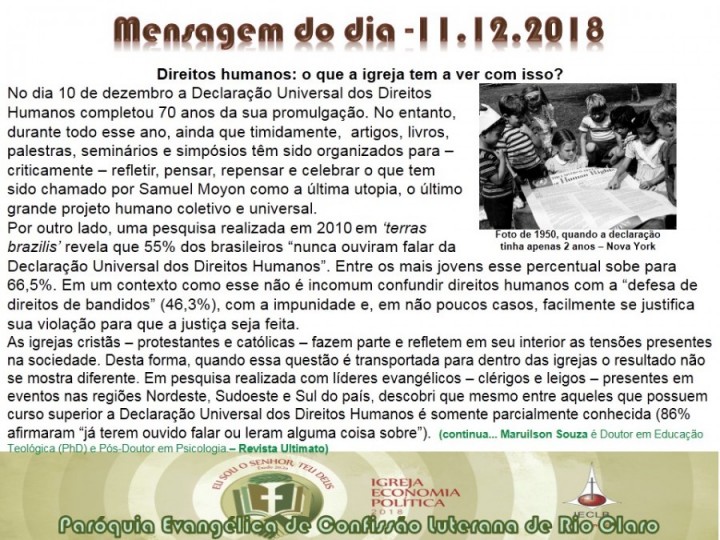 Mensagem do dia - 11.12.2018