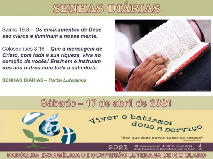 Senhas do dia - 17.04.2021