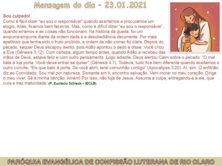 Mensagem do dia - 23.01.2021