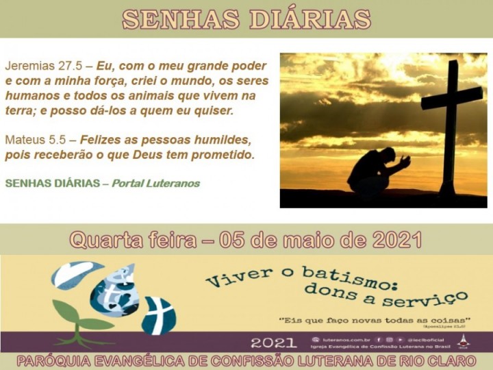 Senhas do dia - 05.05.2021