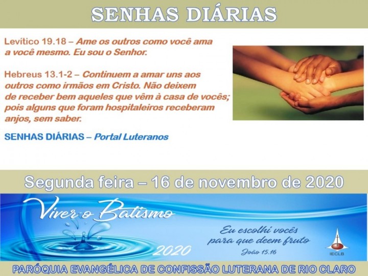 Senhas do dia - 16.11.2020