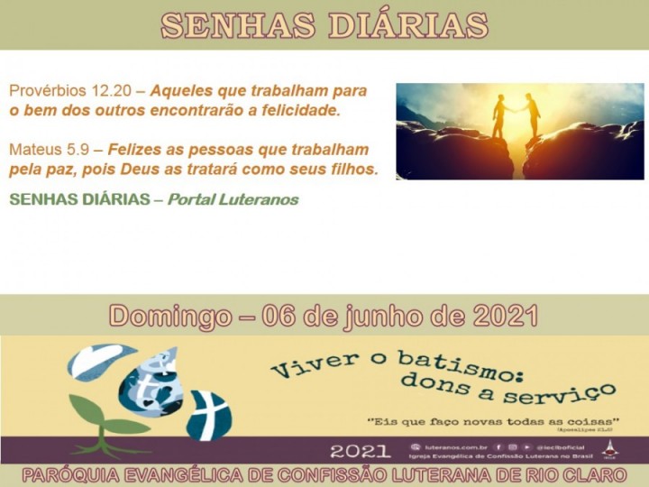 Senhas do dia - 06.06.2021