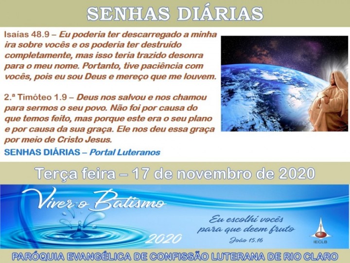 Senhas do dia - 17.11.2020