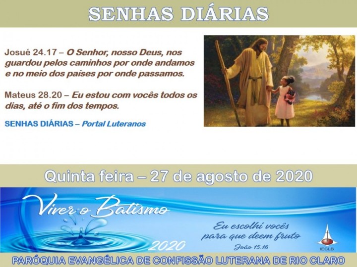 Senhas do dia - 27.08.2020