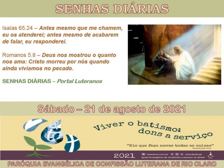 Senhas do dia - 21.08.2021