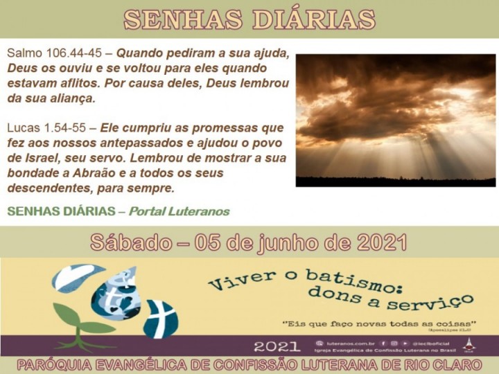 Senhas do dia - 05.06.2021