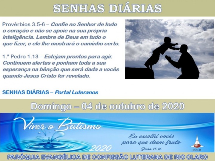 Senhas do dia - 04.10.2020