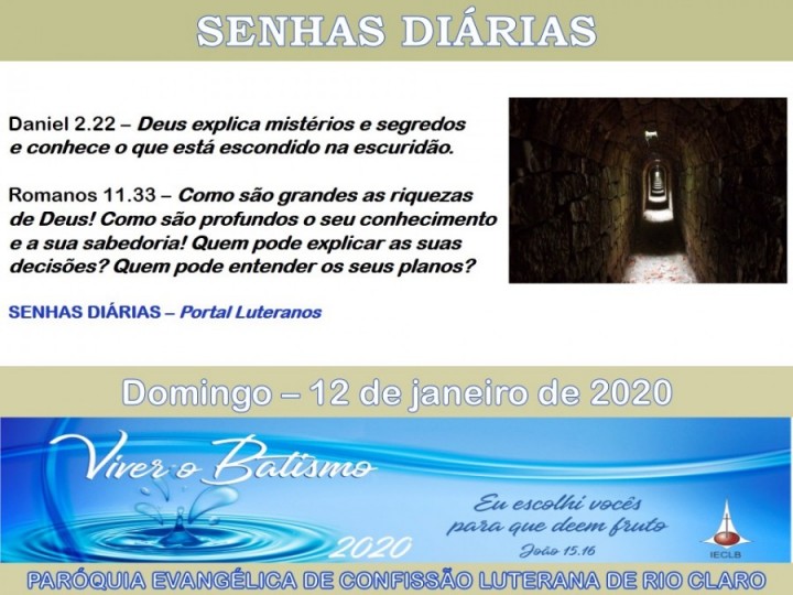 Senhas do dia - 12.01.2020