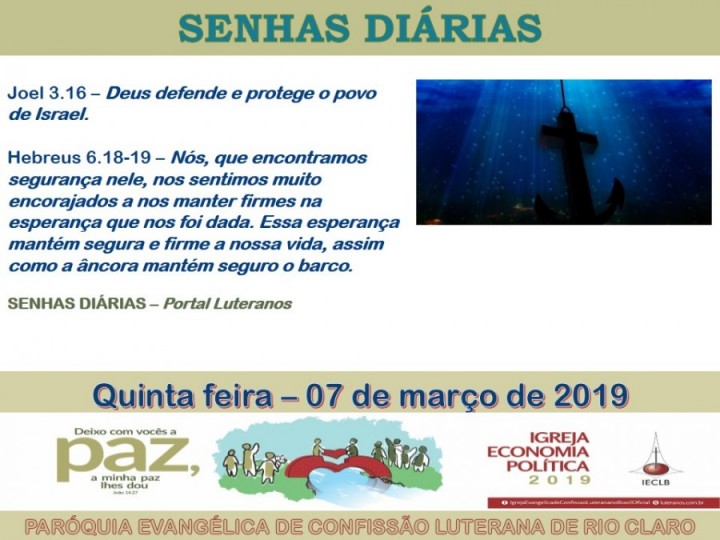 Senhas do dia - 07.03.2019