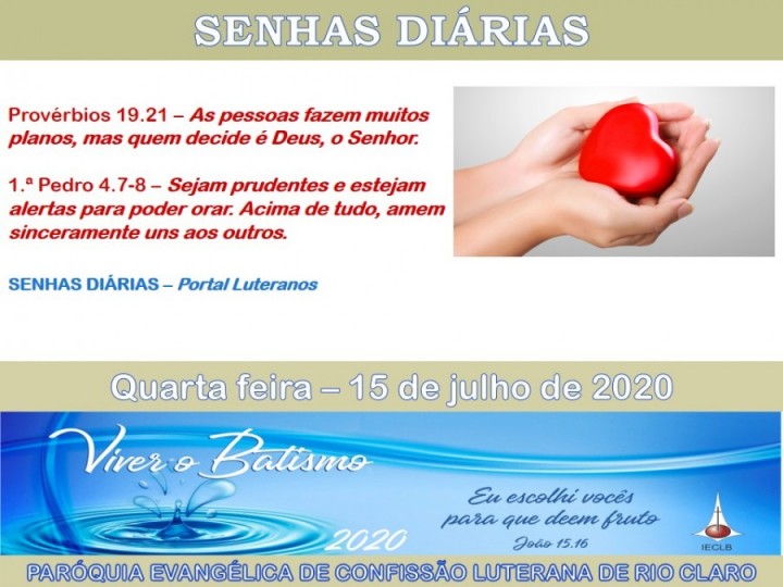 Senhas do dia - 15.07.2020