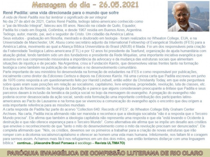 Mensagem do dia - 26.05.2021