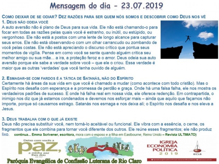 Mensagem do dia - 23.07.2019