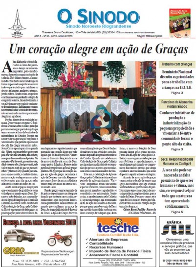 Jornal O Sínodo - Nº. 33 - Abril - Junho 2009