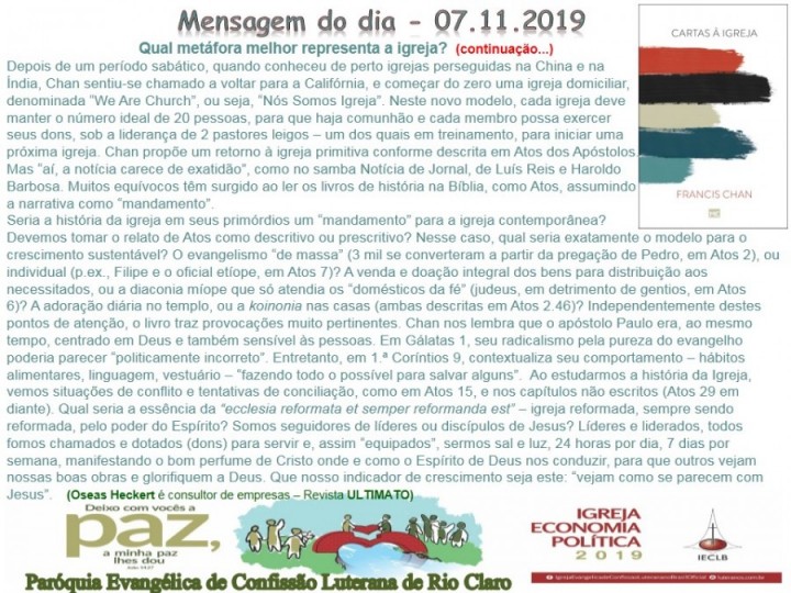 Mensagem do dia - 07.11.2019