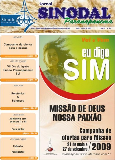 Jornal Sinodal Paranapanema - Ano 9 - Nº.  46 - Maio e Junho 2009