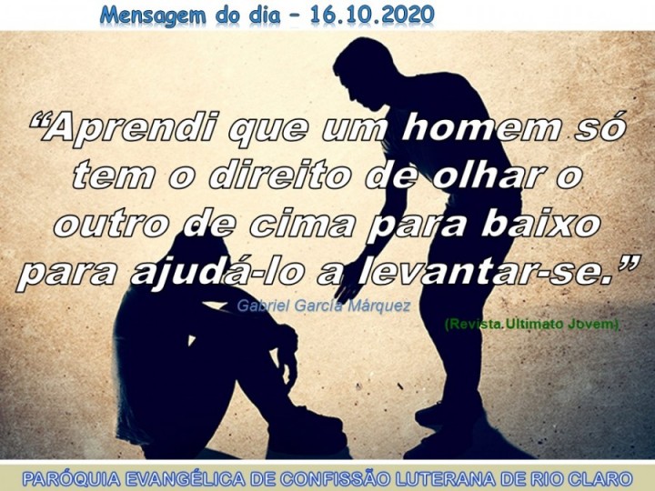 Mensagem do dia - 16.10.2020