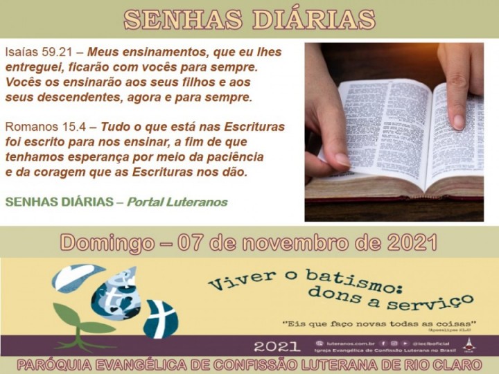 Senhas do dia - 07.11.2021