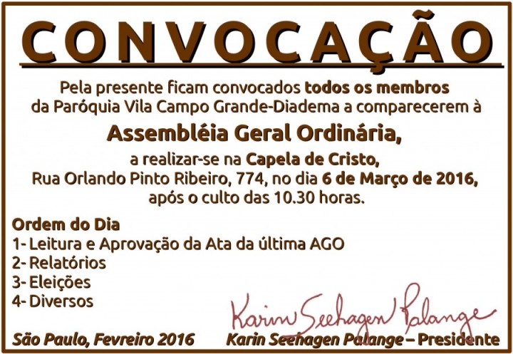 Convocação AGO CG 6.03.16