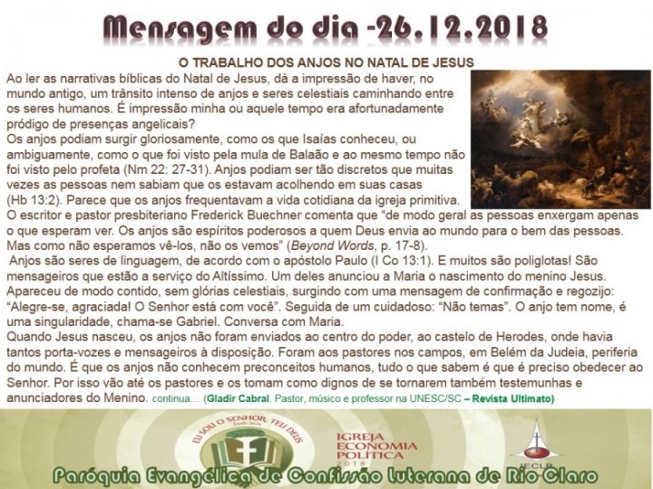 Mensagem do dia - 26.12.2018