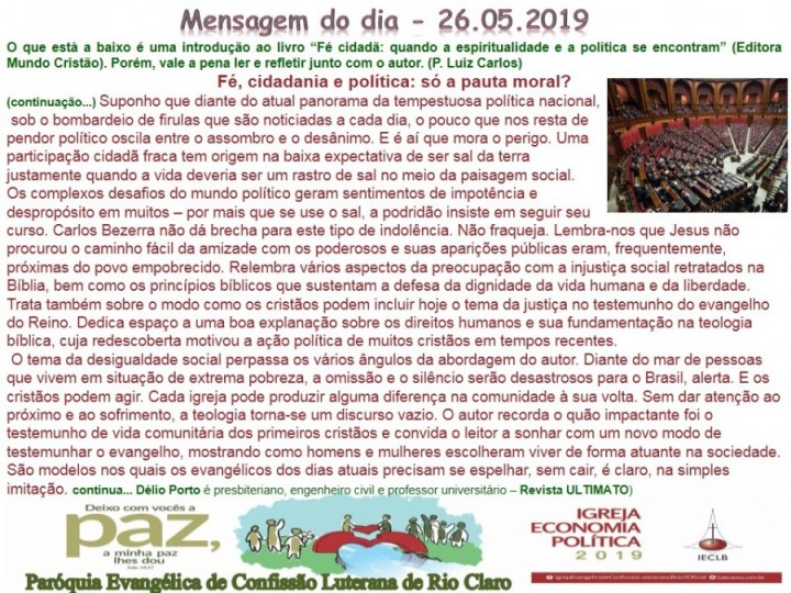 Mensagem do dia - 26.05.2019