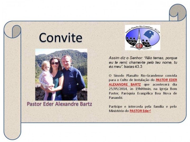 Convite da Pastor Eder