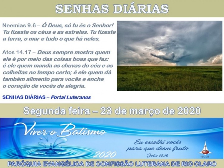 Senhas do dia - 23.03.2020