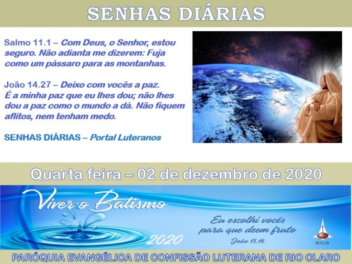 Senhas do dia - 02.12.2020