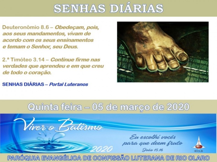 Senhas do dia - 05.03.2020