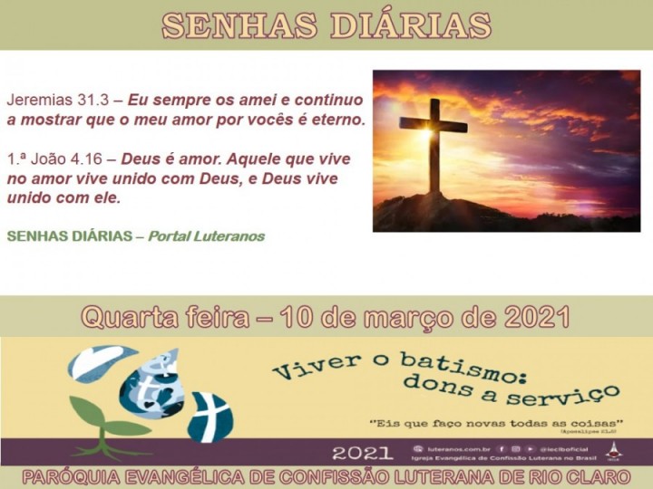 Senhas do dia - 10.03.2021