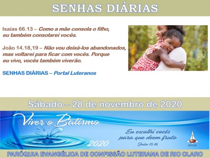 Senhas do dia - 28.11.2020